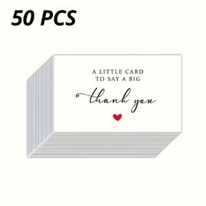 Thank You Cards with Red Heart 50 PCS NEW